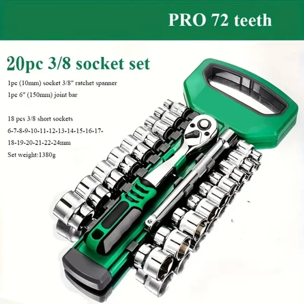 0b8d9db1-235b-40ac-9c40-90497df44f0f 72-Tooth Drive Ratchet Socket Wrench Set