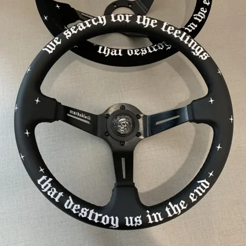 4c6a0a6e-dfa8-4e07-b900-22fb7a4c6153 14-Inch JDM Drift Steering Wheel – Black with White Stars