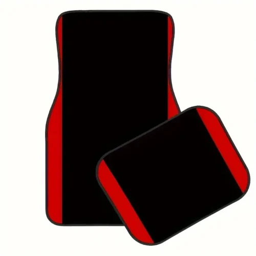 51e9ddf7-a38f-49ef-bc03-d88edb028ae9 Set of 4 Red Vertical Striped Car Floor Mats